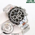 Clean Factory Rolex Daytona 7750 Black Face Watch 40mm 